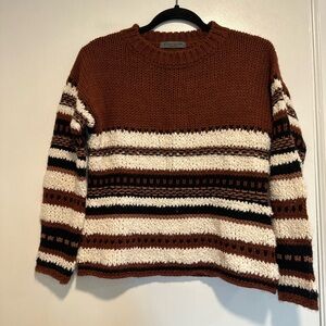Anthropologie Elsamanda Women’s Sz: S Wool Blend Sweater  Striped Cozy Fuzzy.